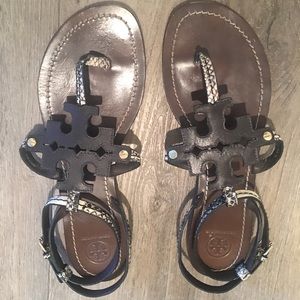 Tory Burch Chandler Snakeskin Sandals Sz 9